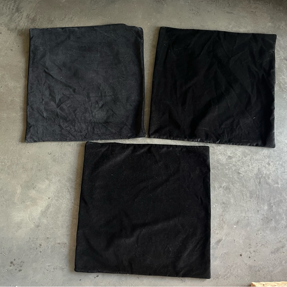 IKEA SANELA Set of Three Black Pillow Covers